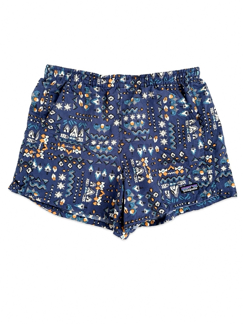 Patagonia Women’s Baggies 5” Shorts WASO Blue Print Style 57059 Size Medium